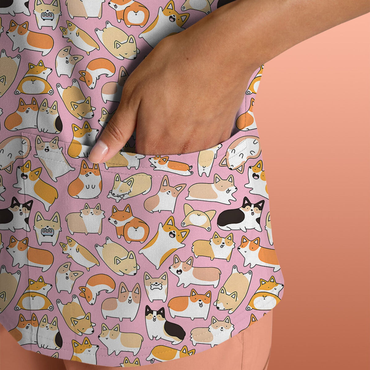 Corgi Nurse Scrub Top