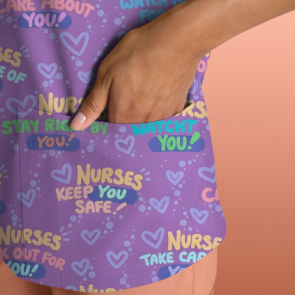 Nurse Quote Care Message Scrub Top