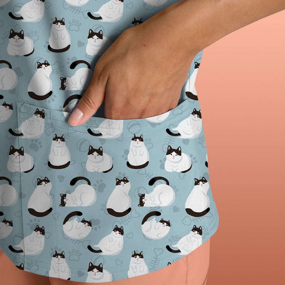 Cat Nurse Scrub Top