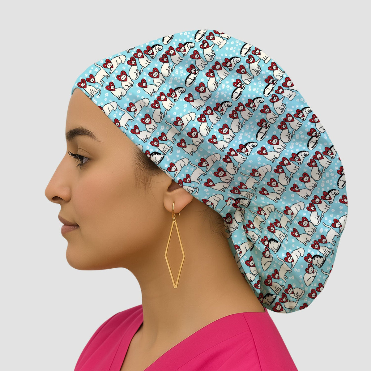 Cat Heart Scrub Cap