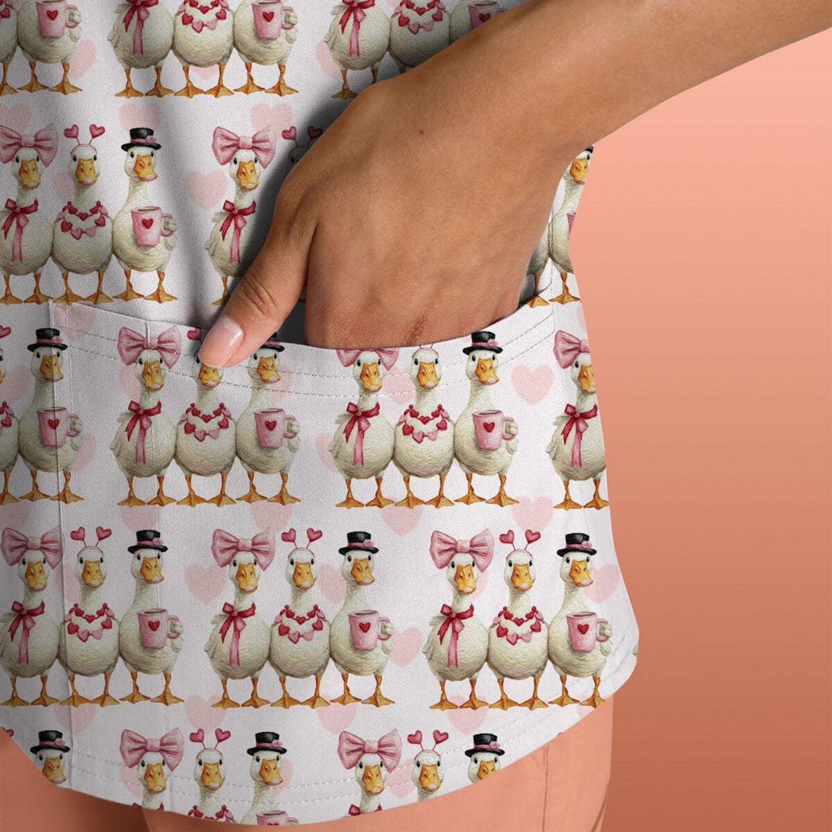 Goose Heart Nurse Scrub Top - Valentines Day Gift