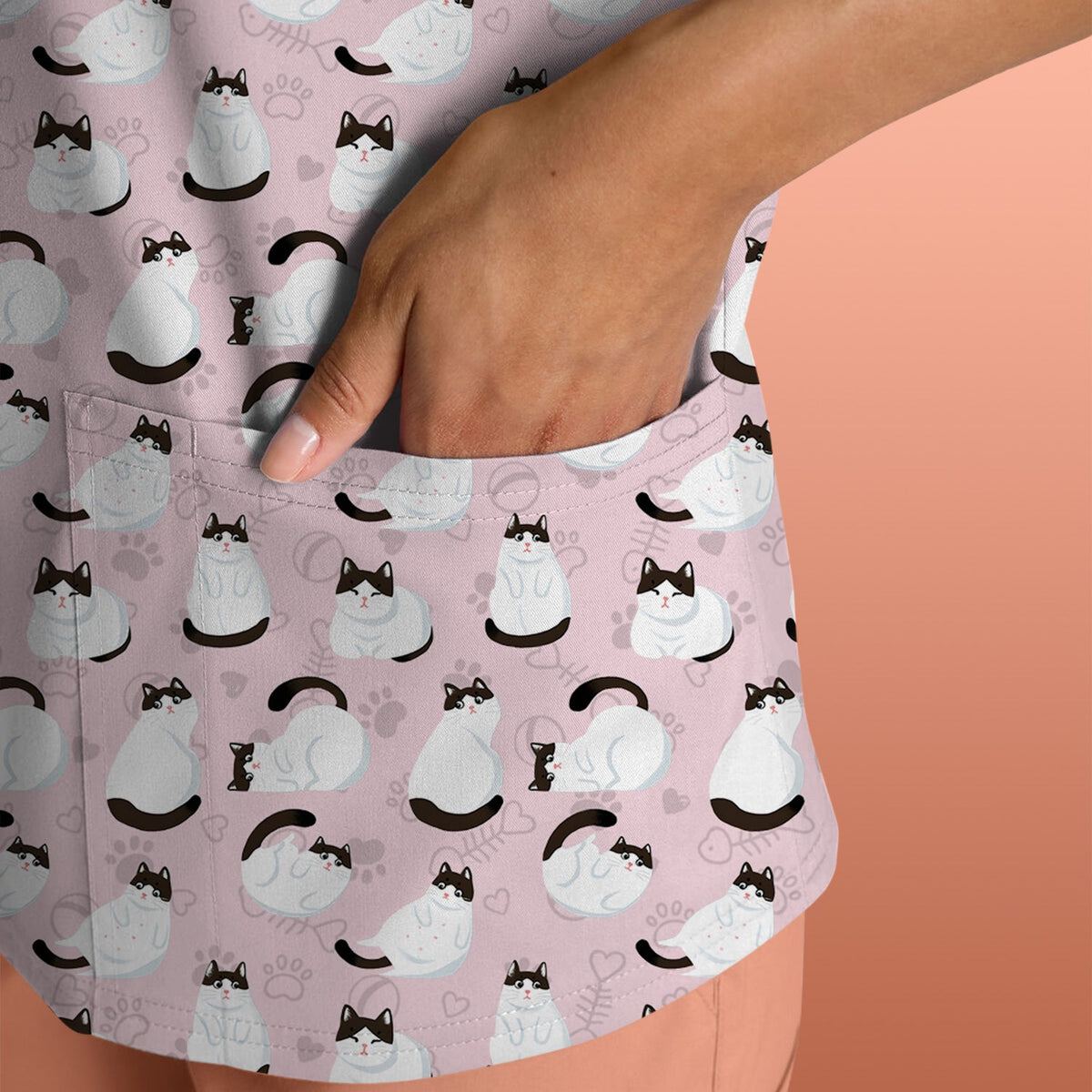 Cat Nurse Scrub Top
