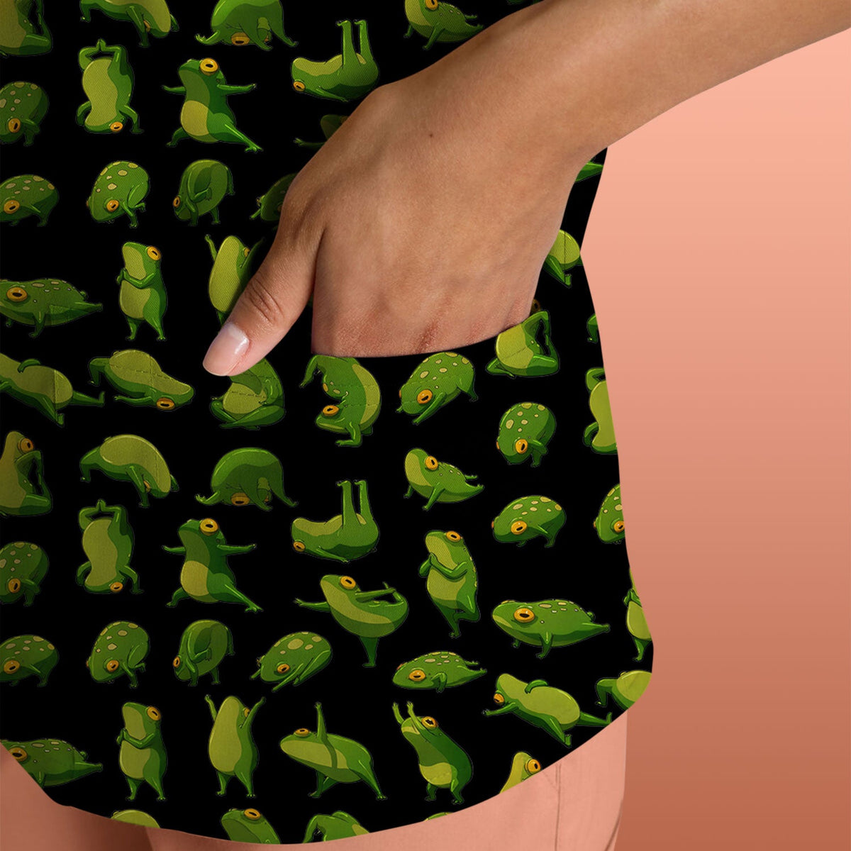 Frog Cartoon Nurse Scrub Top