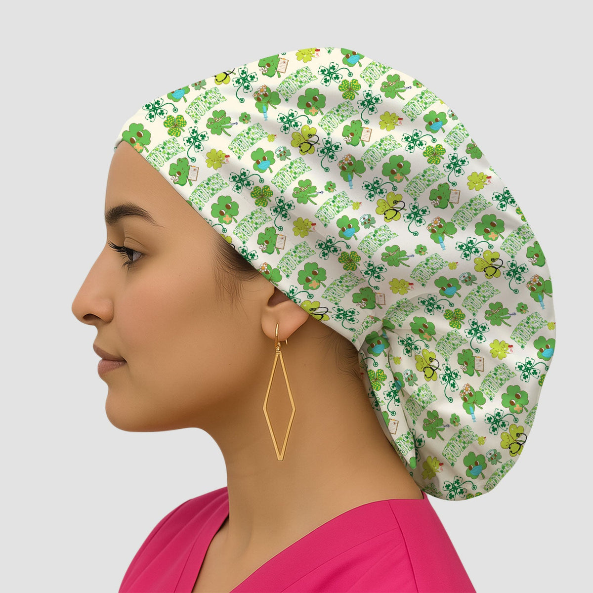Lucky Shamrock Scrub Cap - St Patricks Day Gift For Nurse