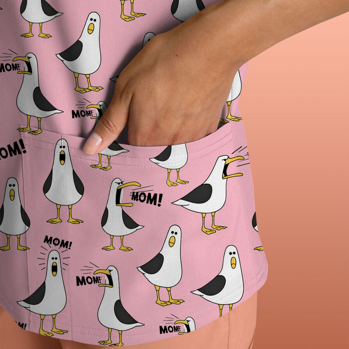 Seagull Mom Nurse Scrub Top