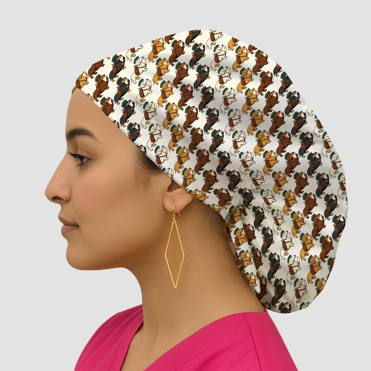 Dachshund Hat And Backpack Scrub Cap