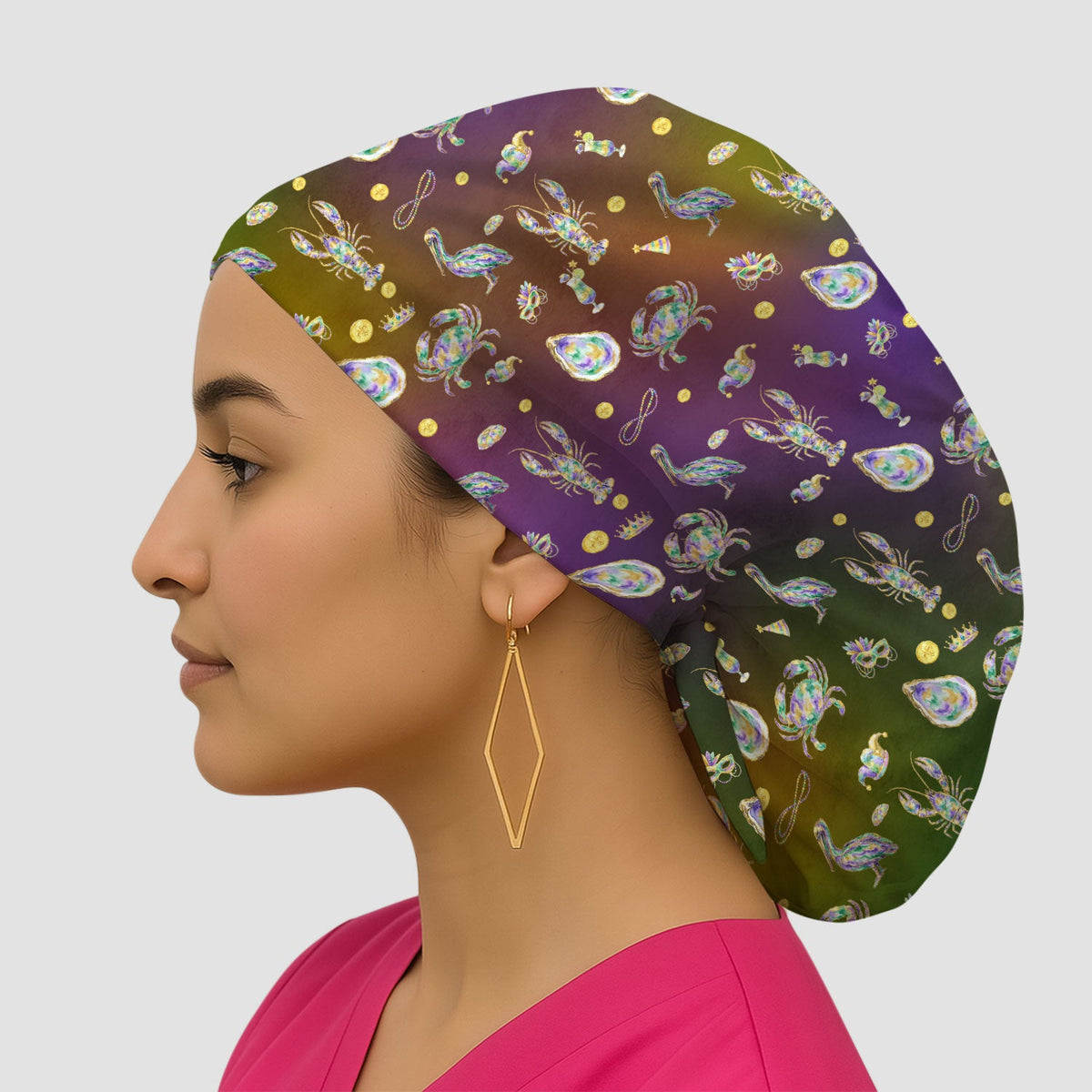 Mardi Gras Seafood Scrub Cap