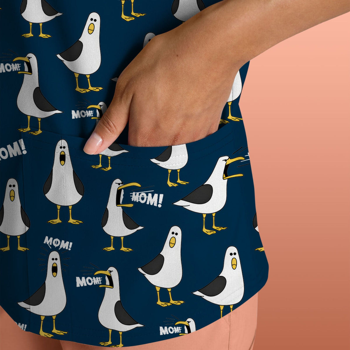 Seagull Mom Nurse Scrub Top