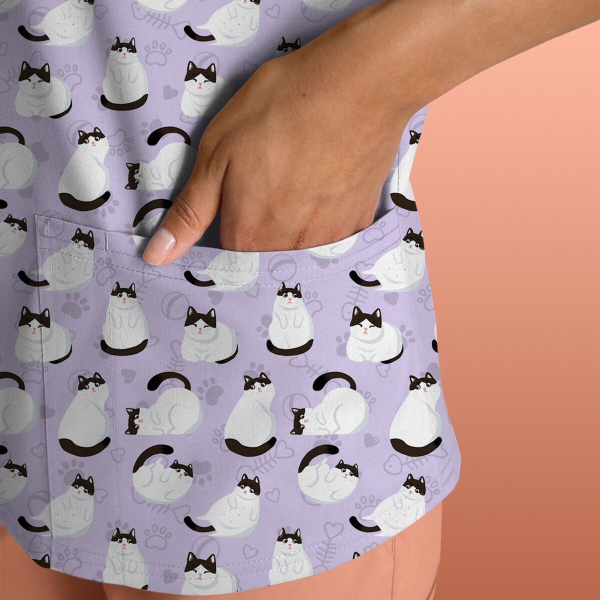 Cat Nurse Scrub Top