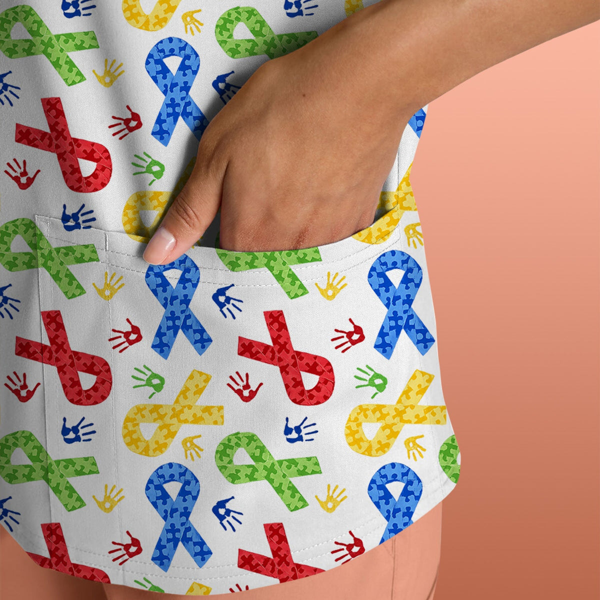 Ribbon Nurse Scrub Top