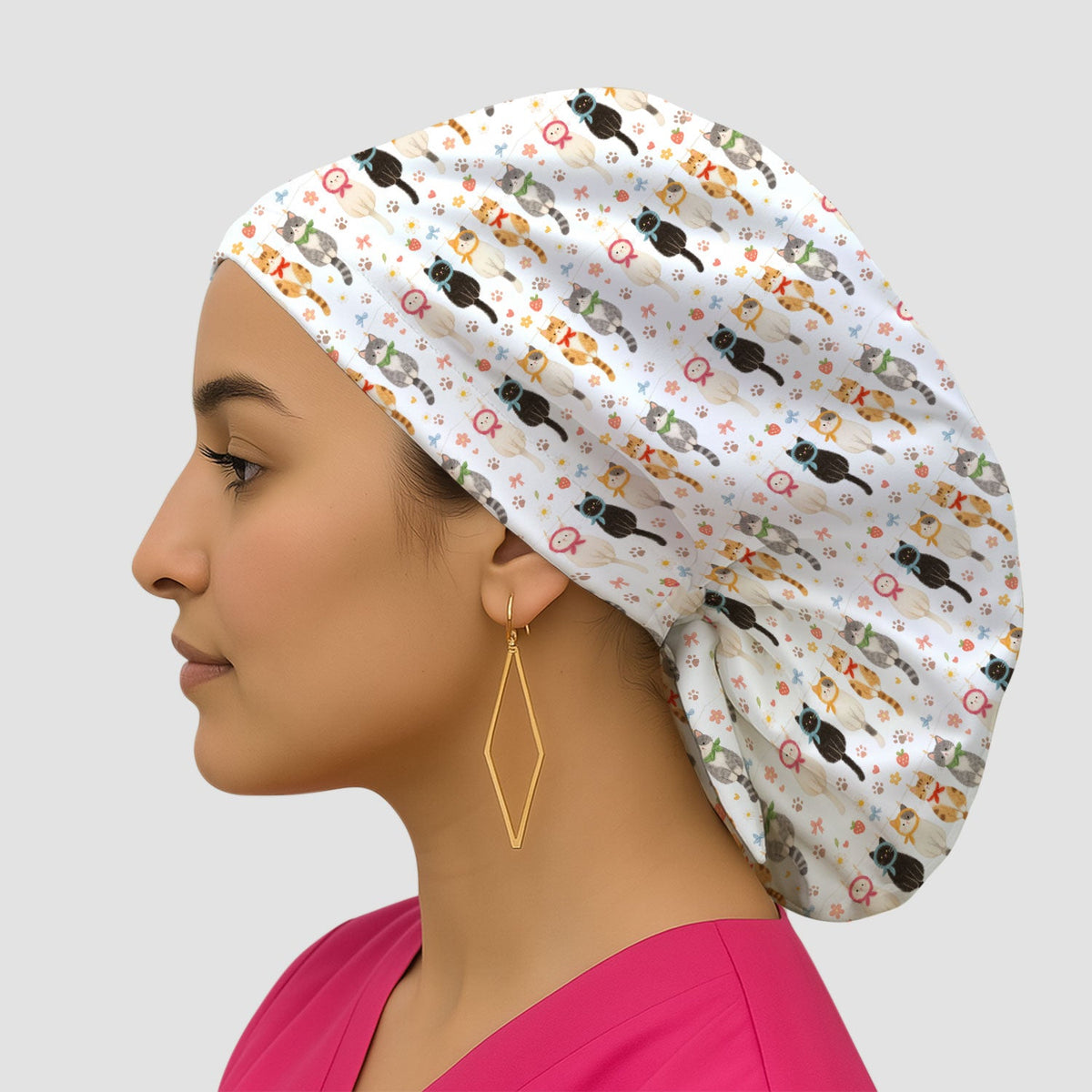 Cat Clothesline Scrub Cap