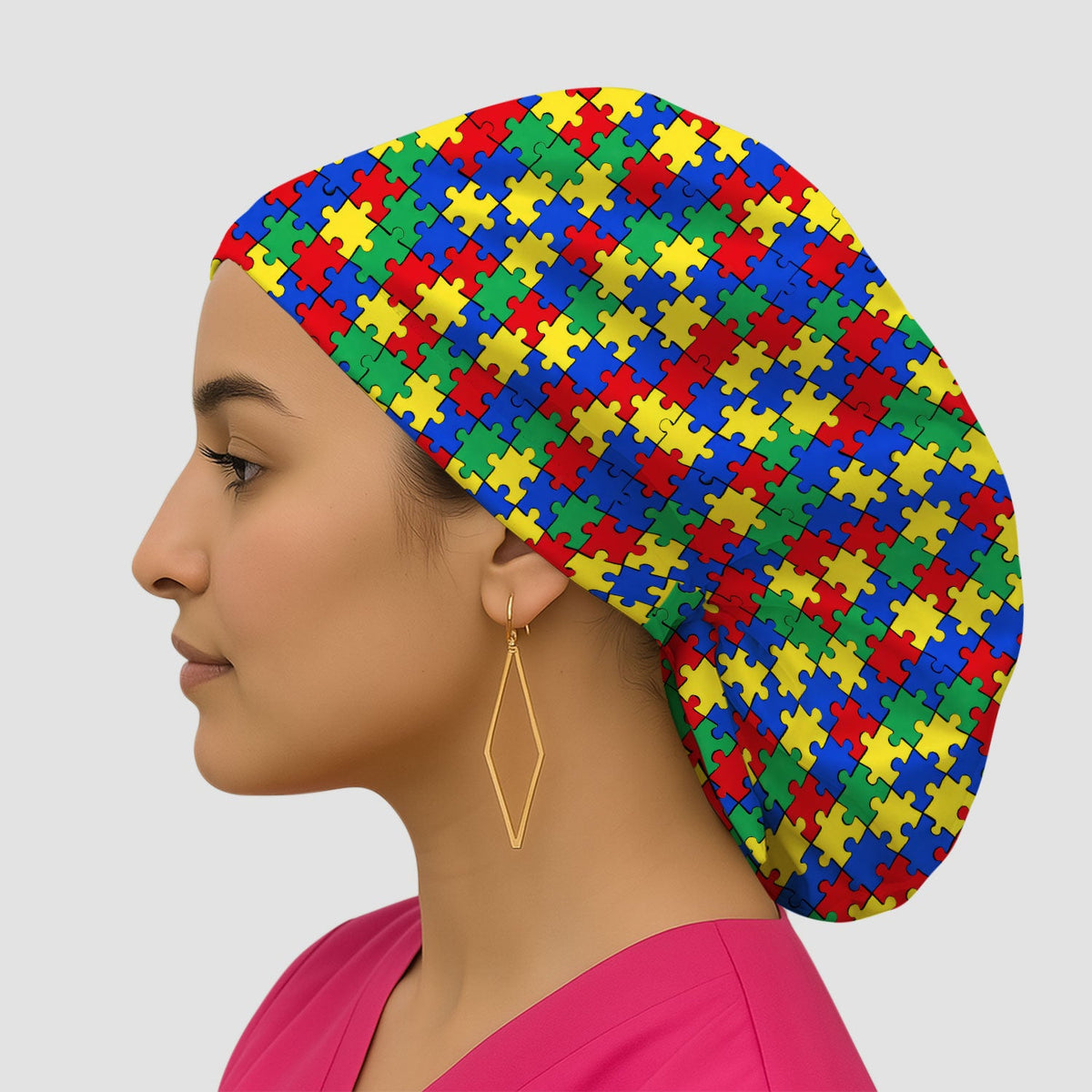 Autism Awareness Puzzle Scrub Cap