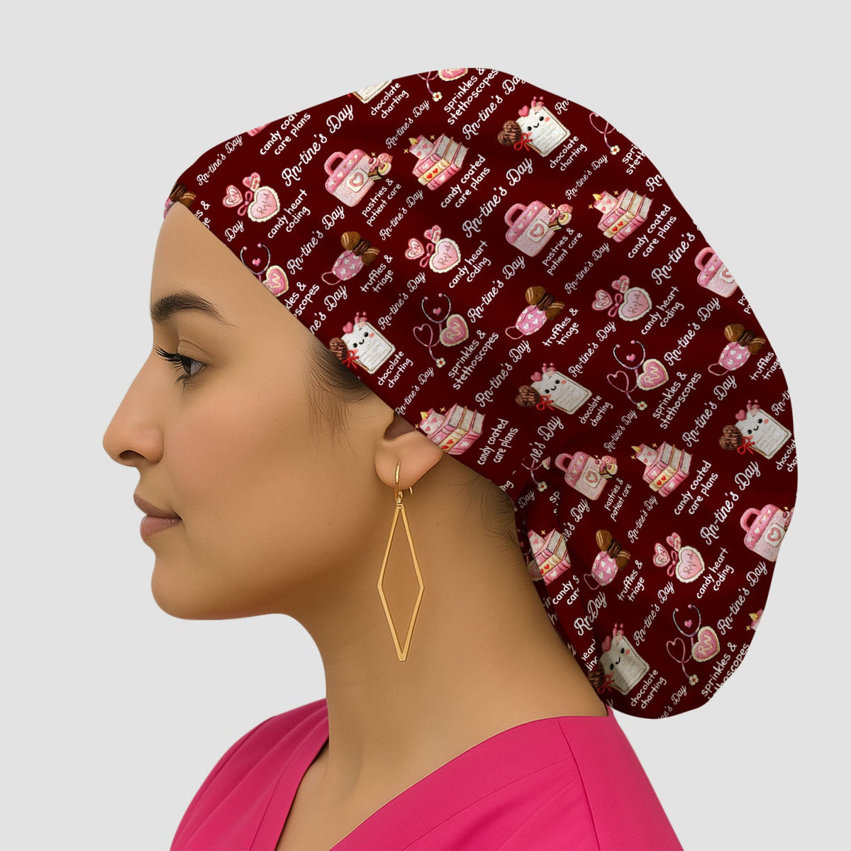 RN Sweets Valentine Stethoscope Scrub Cap