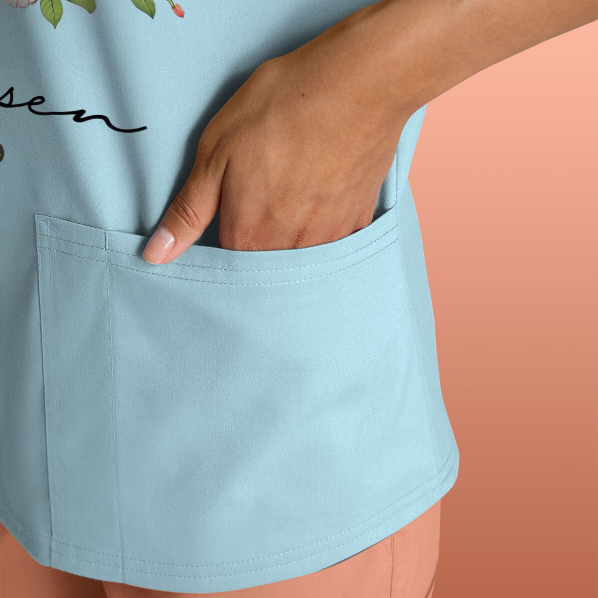 Personalized Easter Nurse He Is Risen Scrub Top