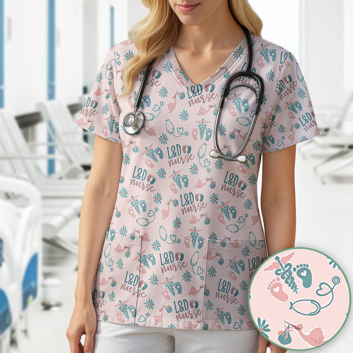 Labor and Delivery Nurse Scrub Top