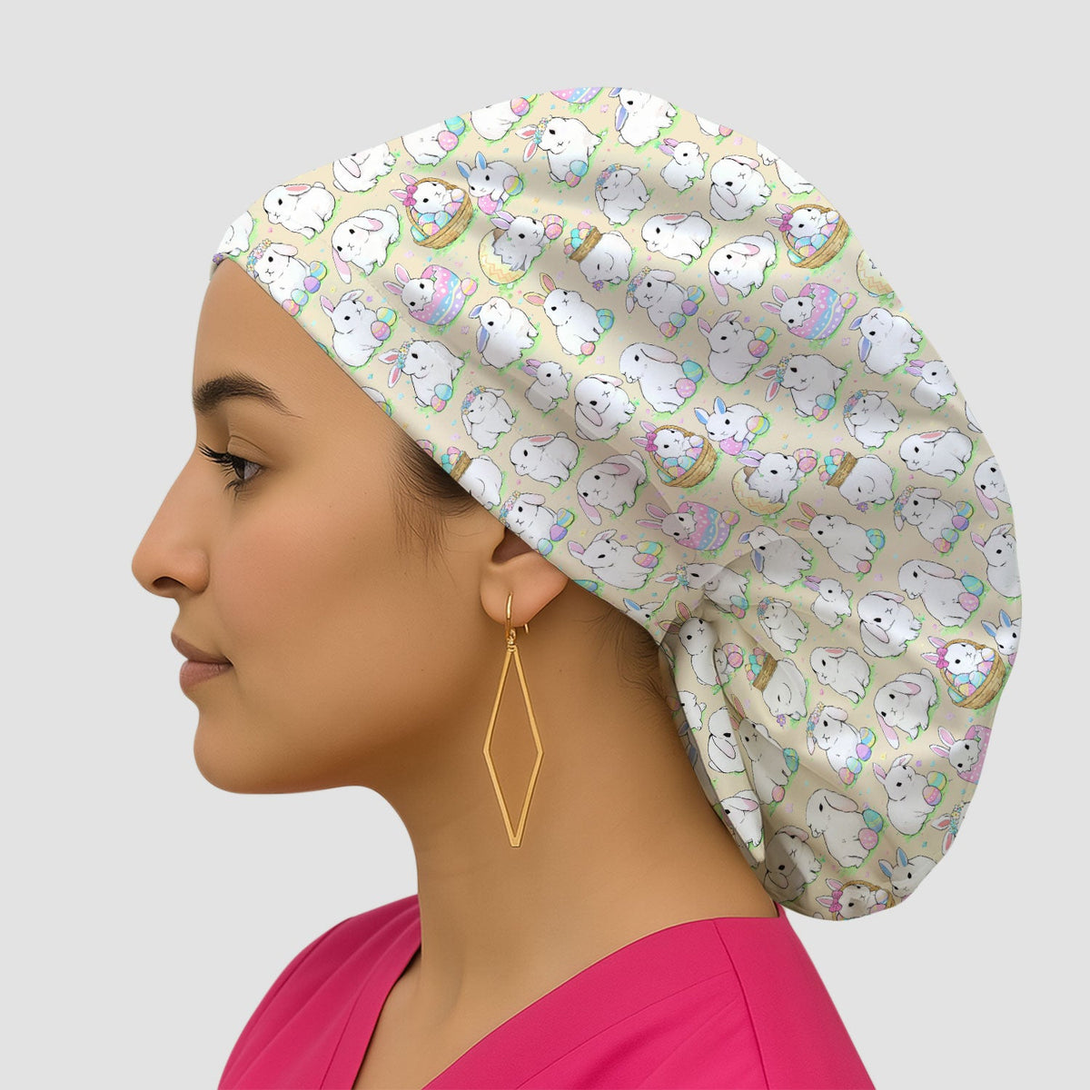 Bunny Egg Scrub Cap - Easter Gift For Nurse