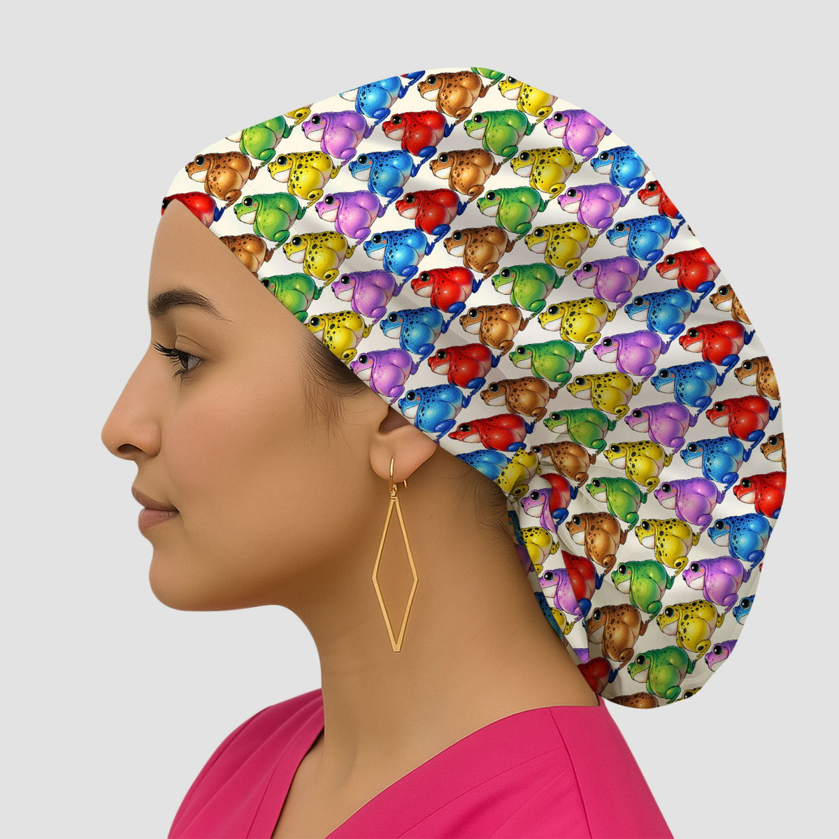 Colorful Frogs Scrub Cap