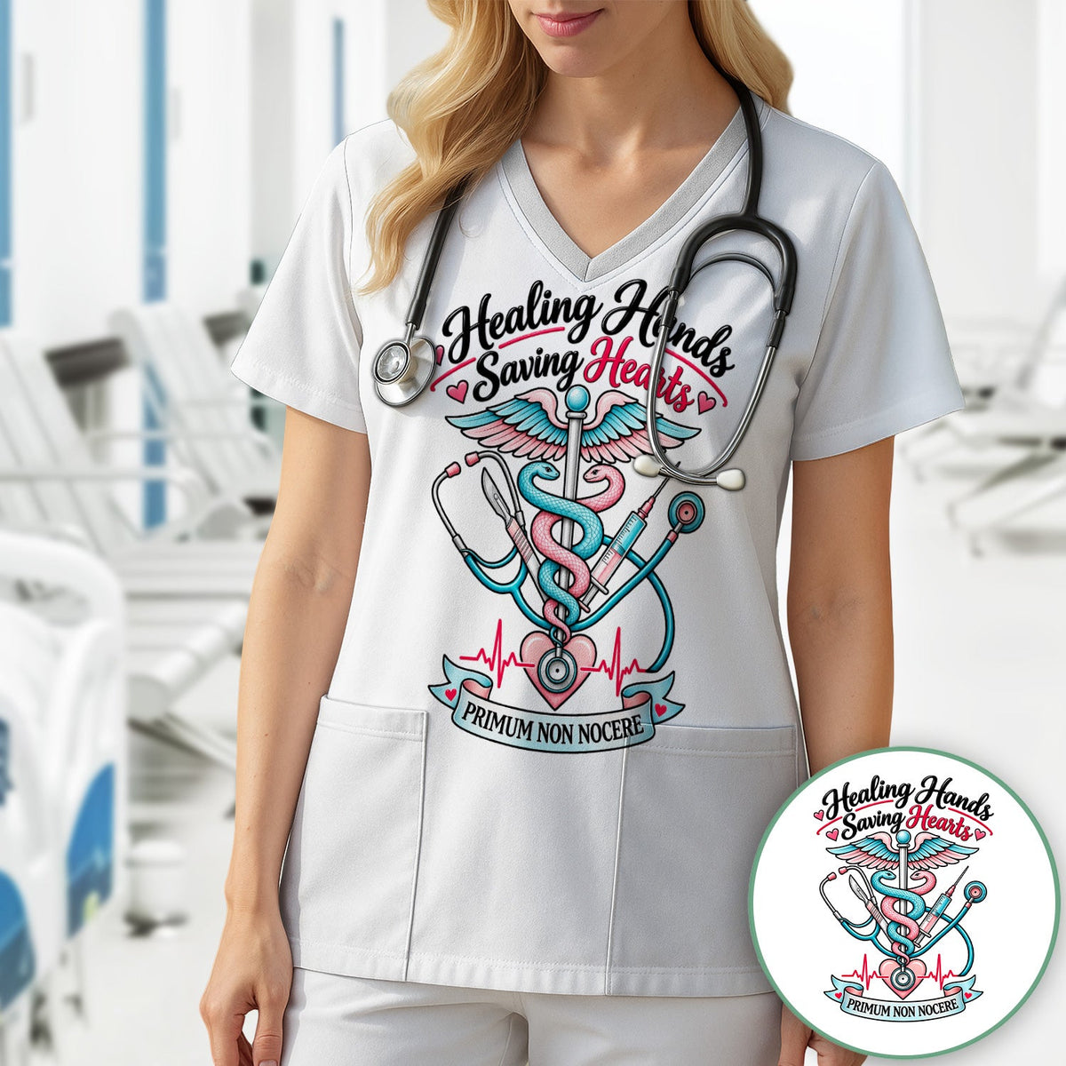 Healing Hands Saving Hearts Nurse Shirt