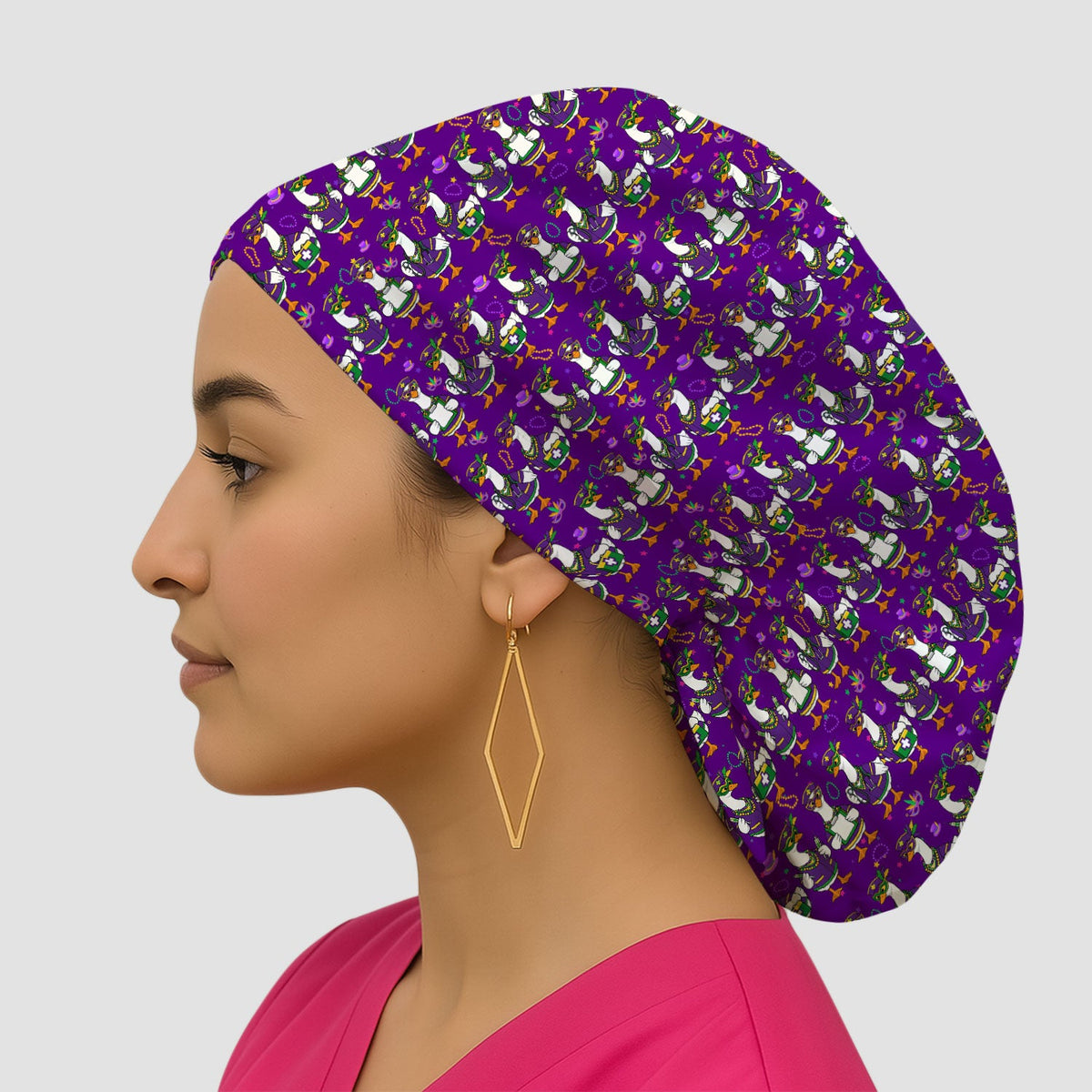 Mardi Gras Purple Parade Goose Scrub Cap