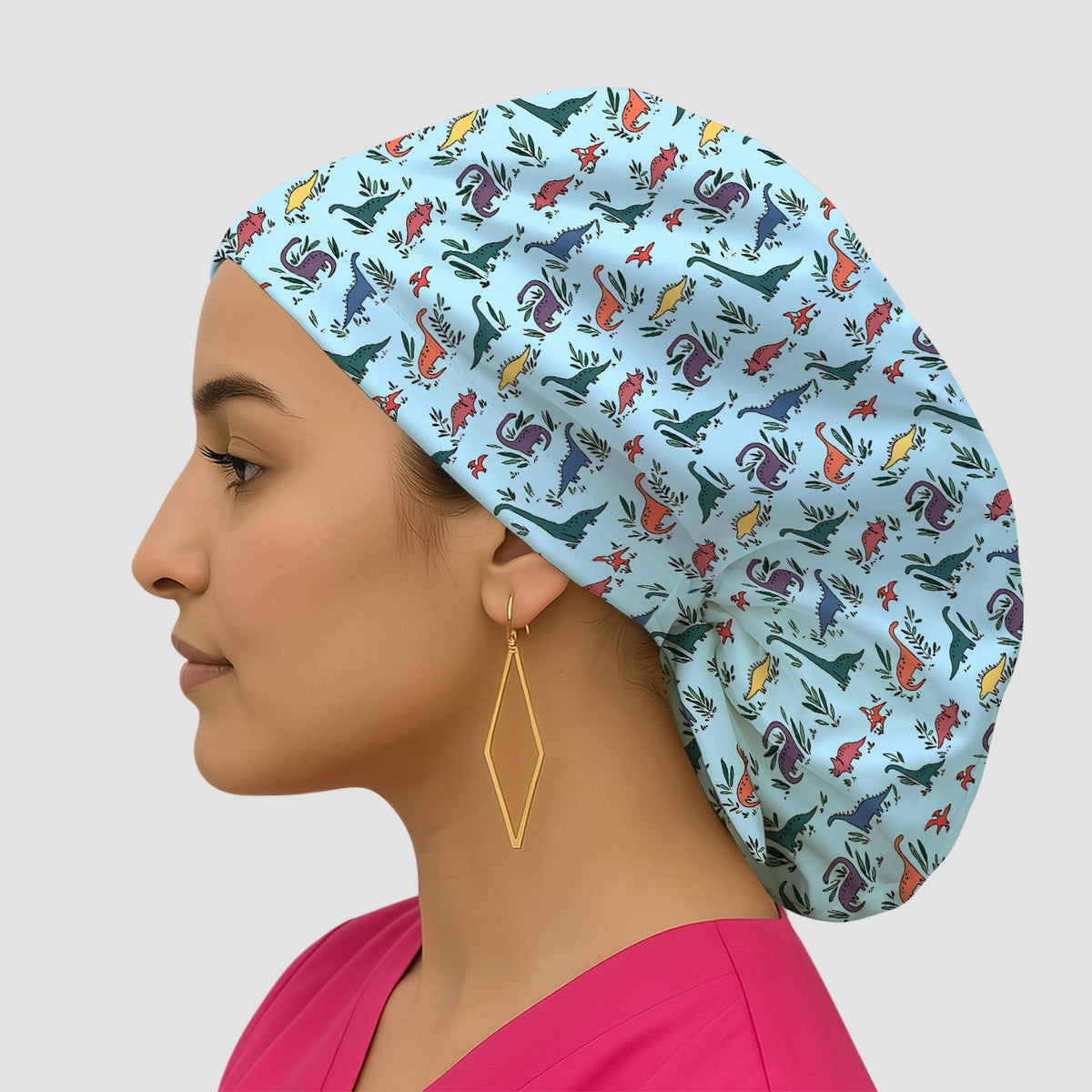 Dinosaur Leafy Garden Scrub Cap