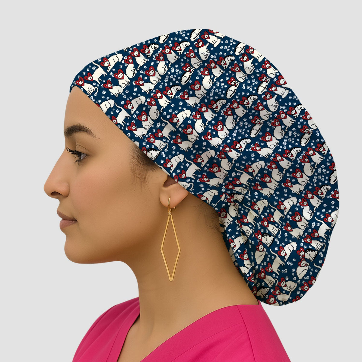 Cat Heart Scrub Cap