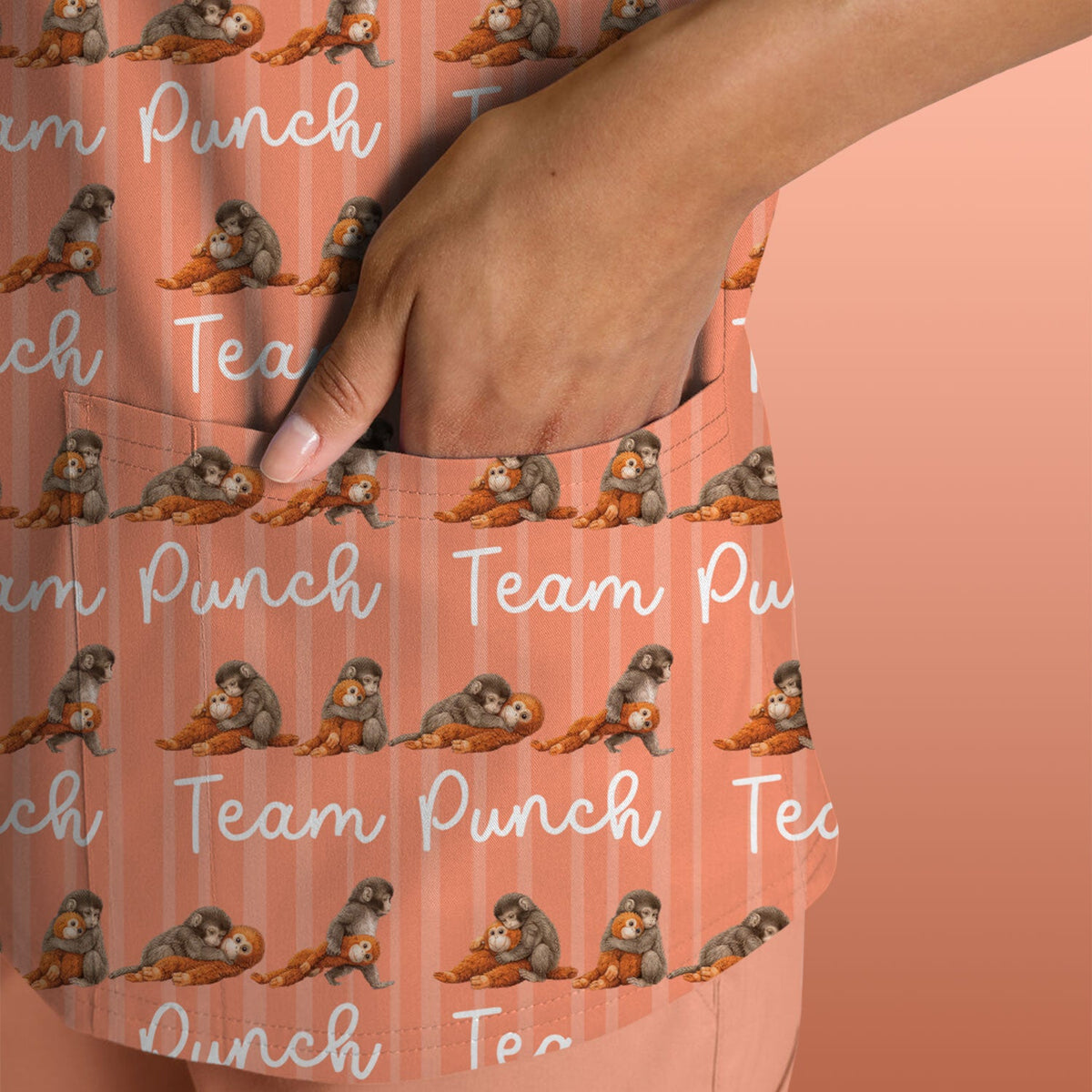 Monkey Team Punch Nurse Scrub Top