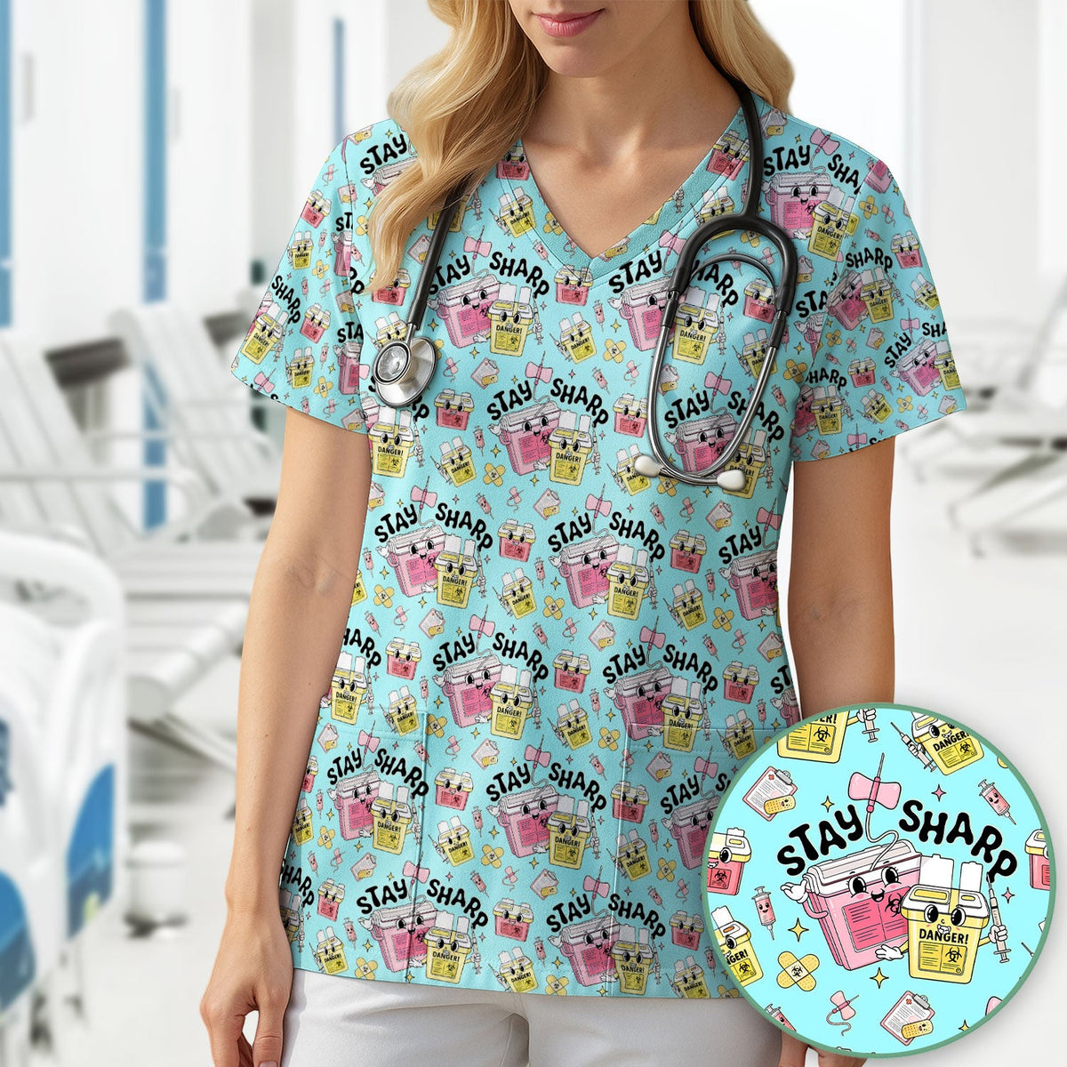 Stay Sharp Nurse Scrub Top