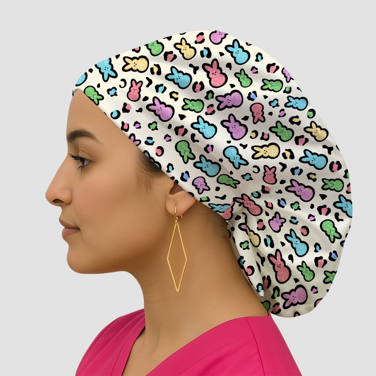 Pastel Bunny Scrub Cap