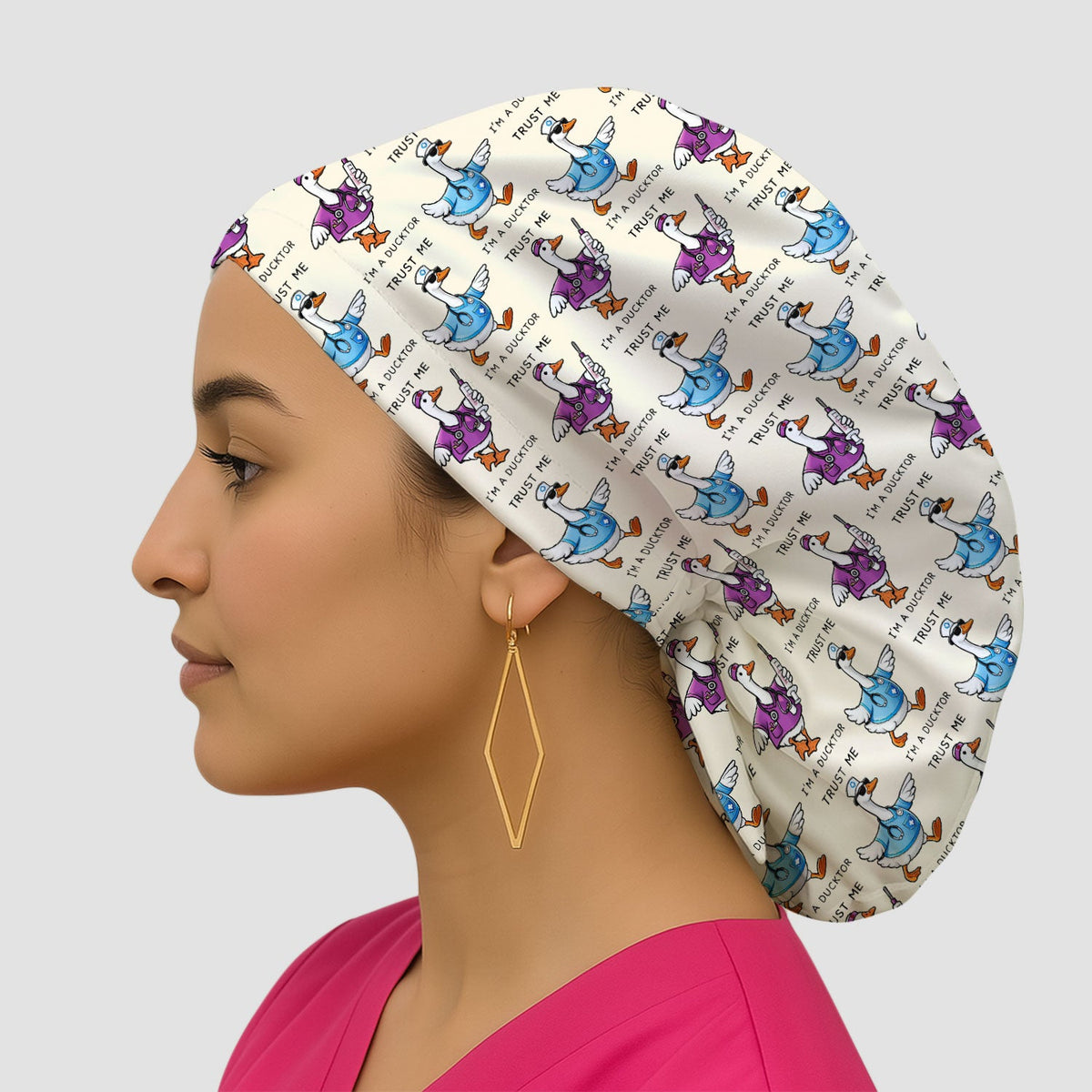 Duck Cartoon Scrub Cap