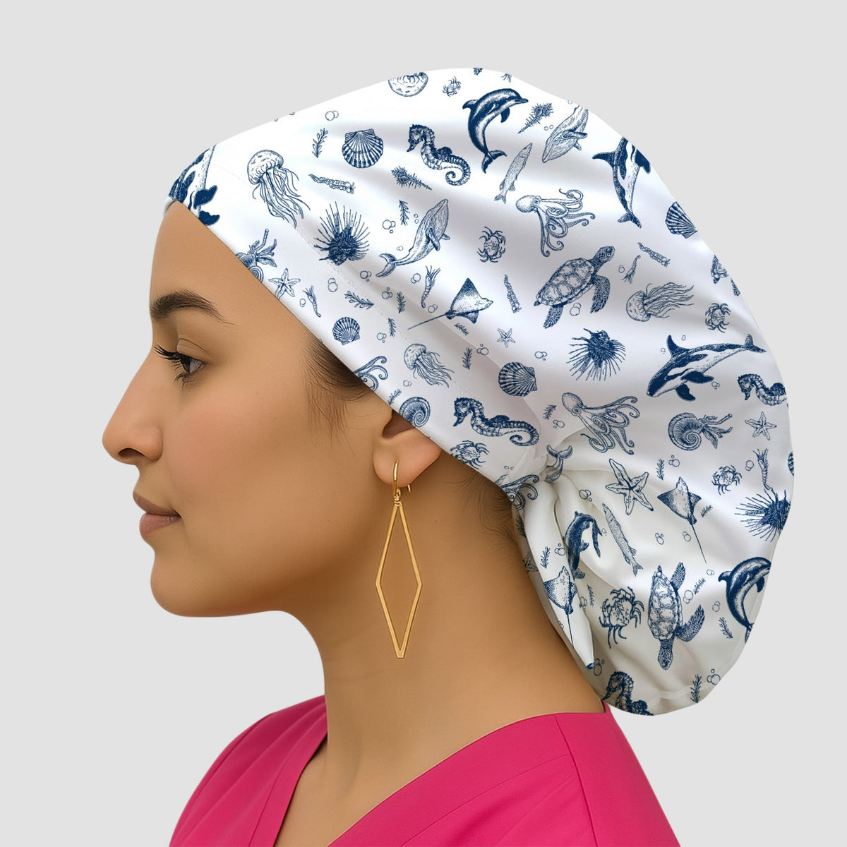 Marine Sea Life Scrub Cap