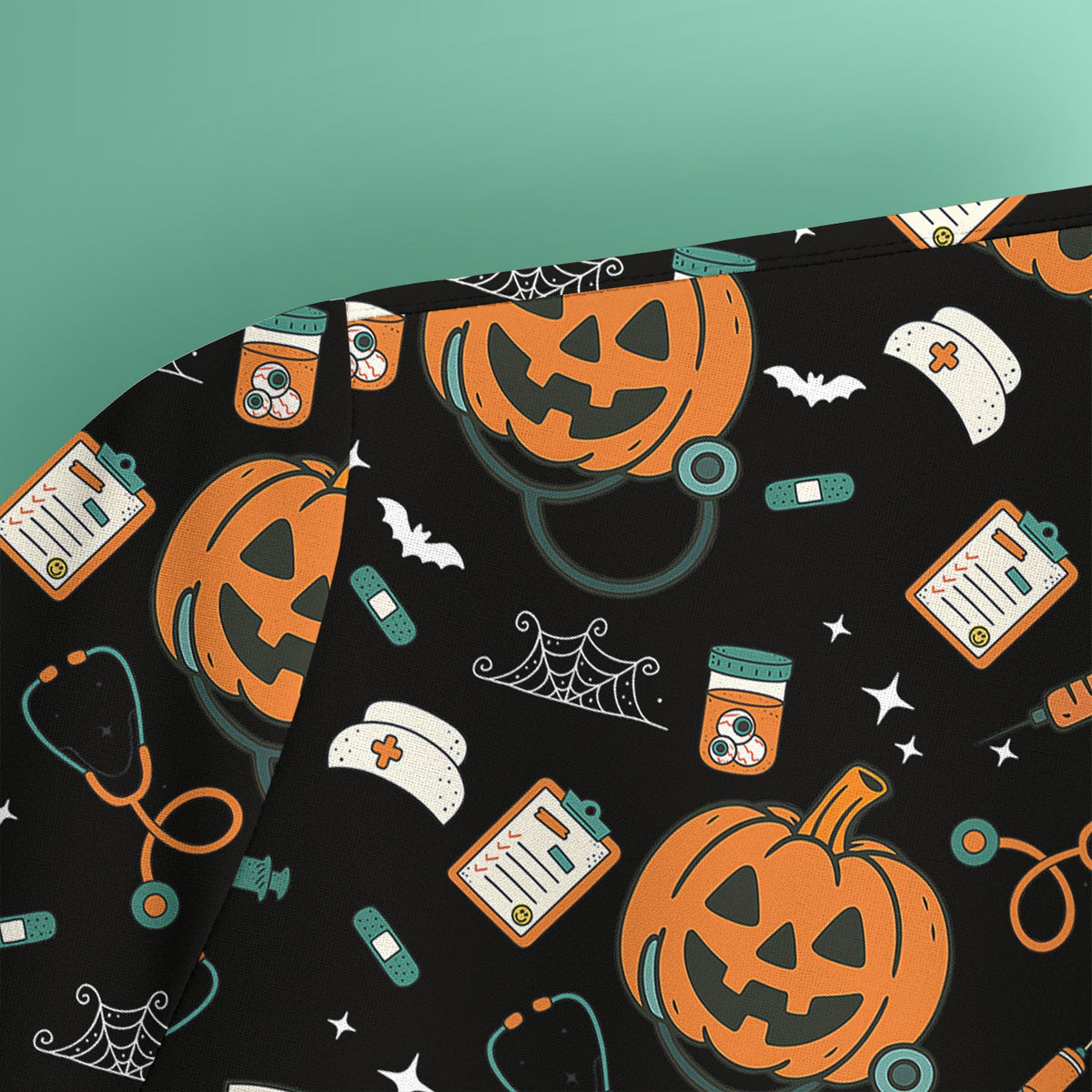 Spooky Holiday Nurse Scrub Top - Halloween Gift