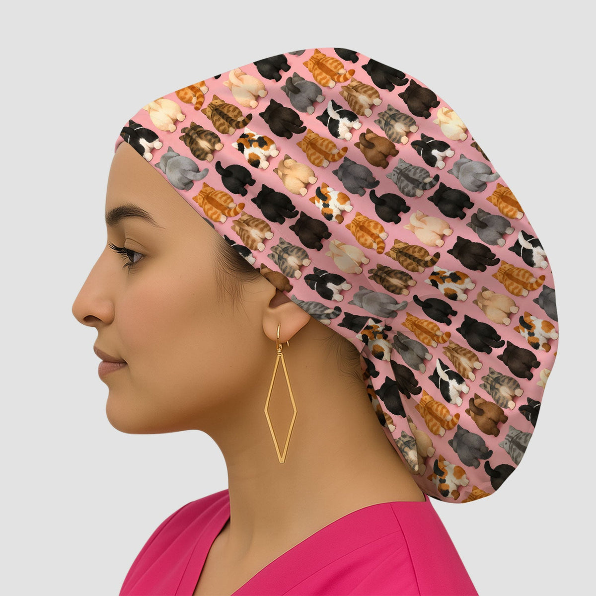 Cats Back View Scrub Cap