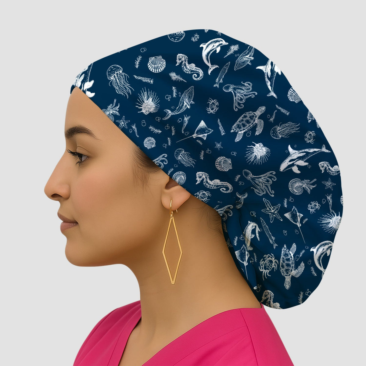 Marine Sea Life Scrub Cap