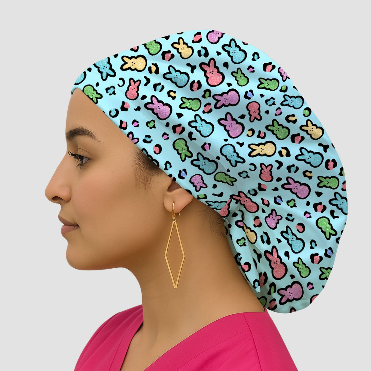 Pastel Bunny Scrub Cap