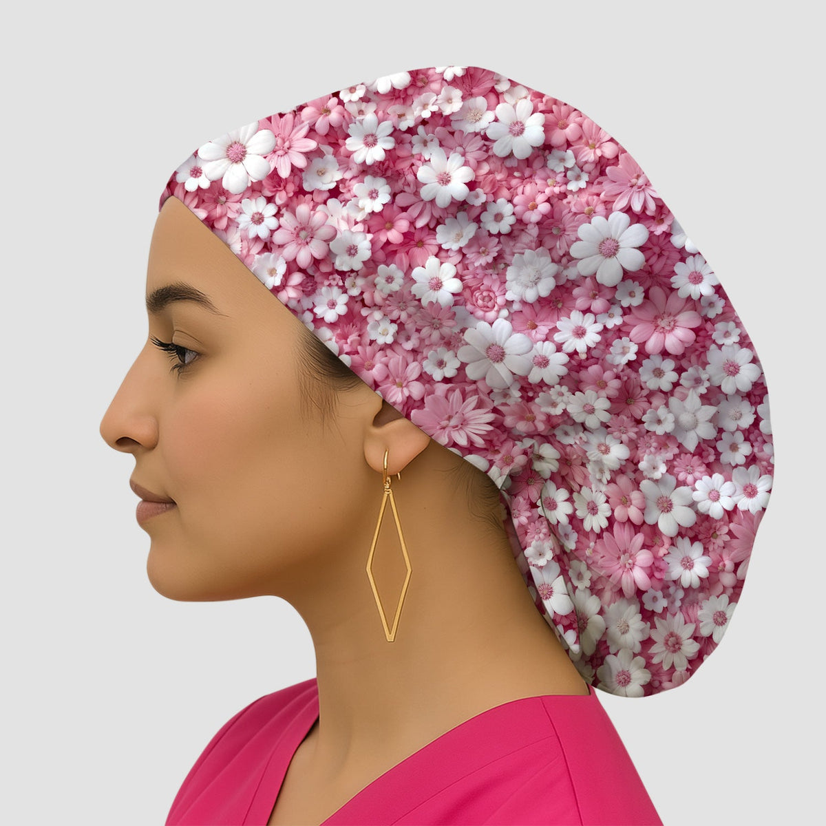 Daisy Flower Bloom Scrub Cap