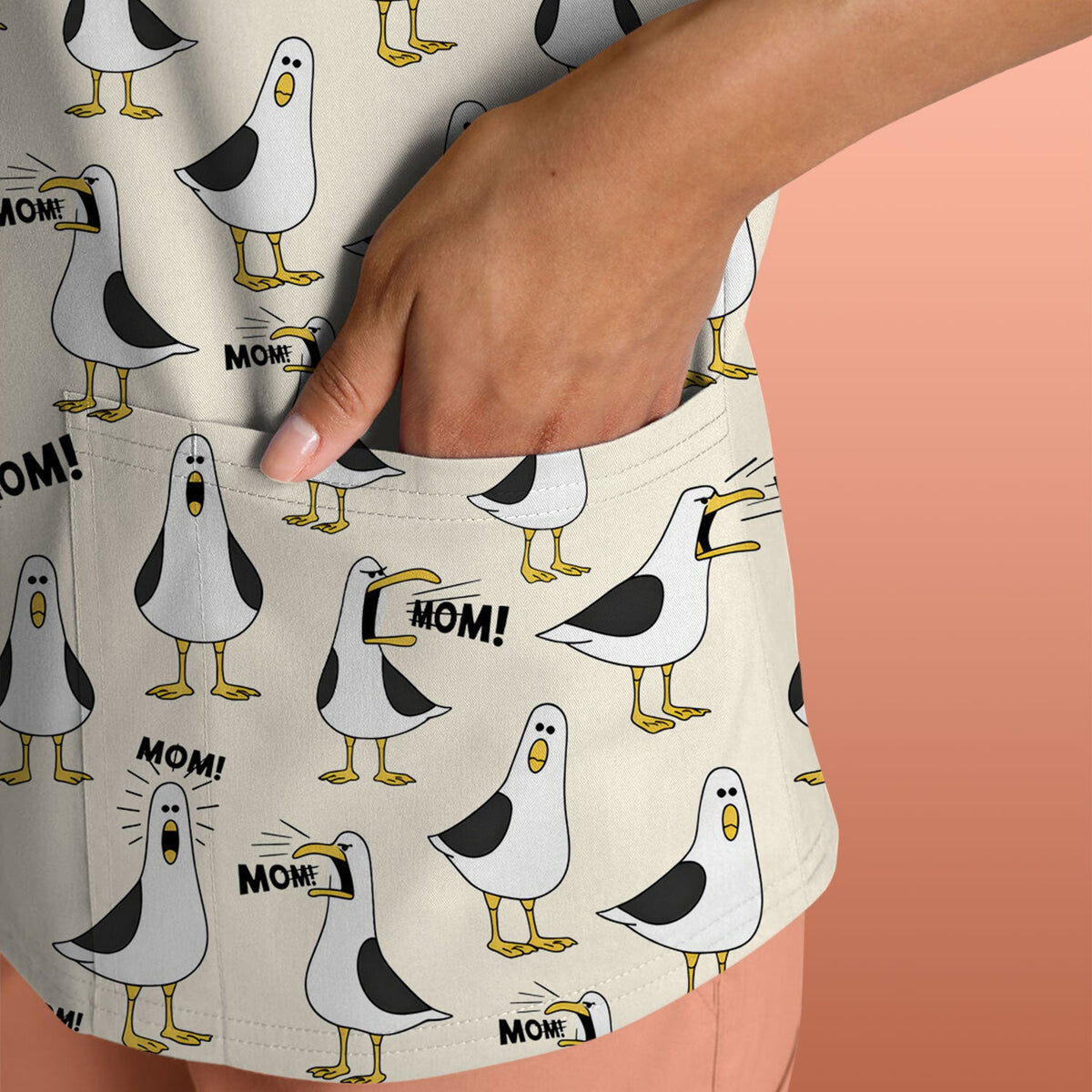 Seagull Mom Nurse Scrub Top