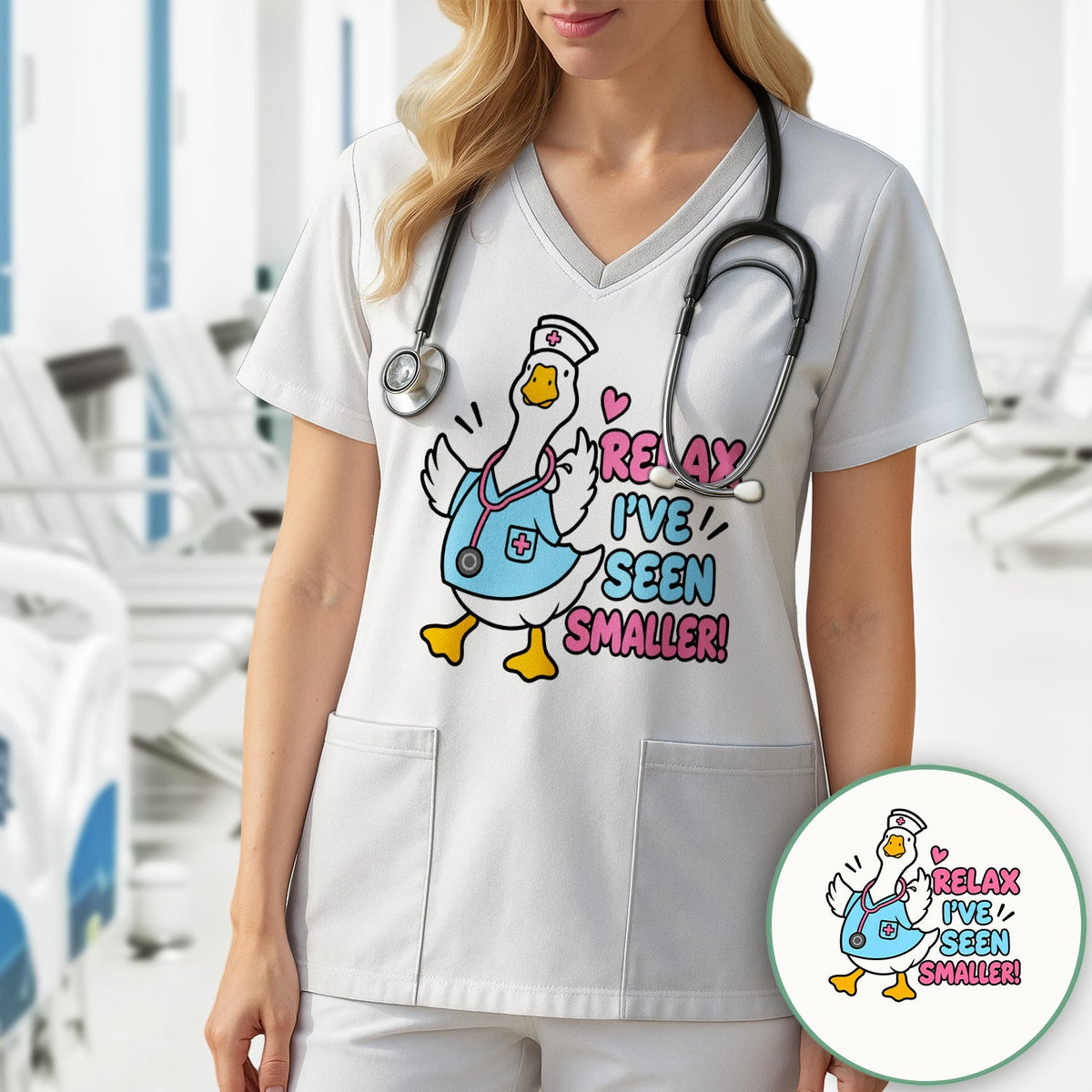 Relax I've Seen Smaller Goose Nurse Shirt