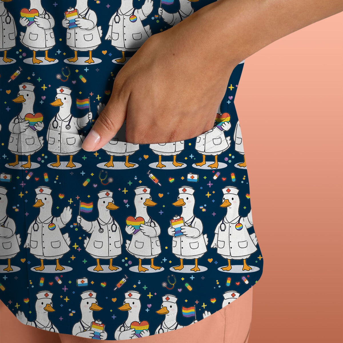 Duck Pride Nurse Scrub Top
