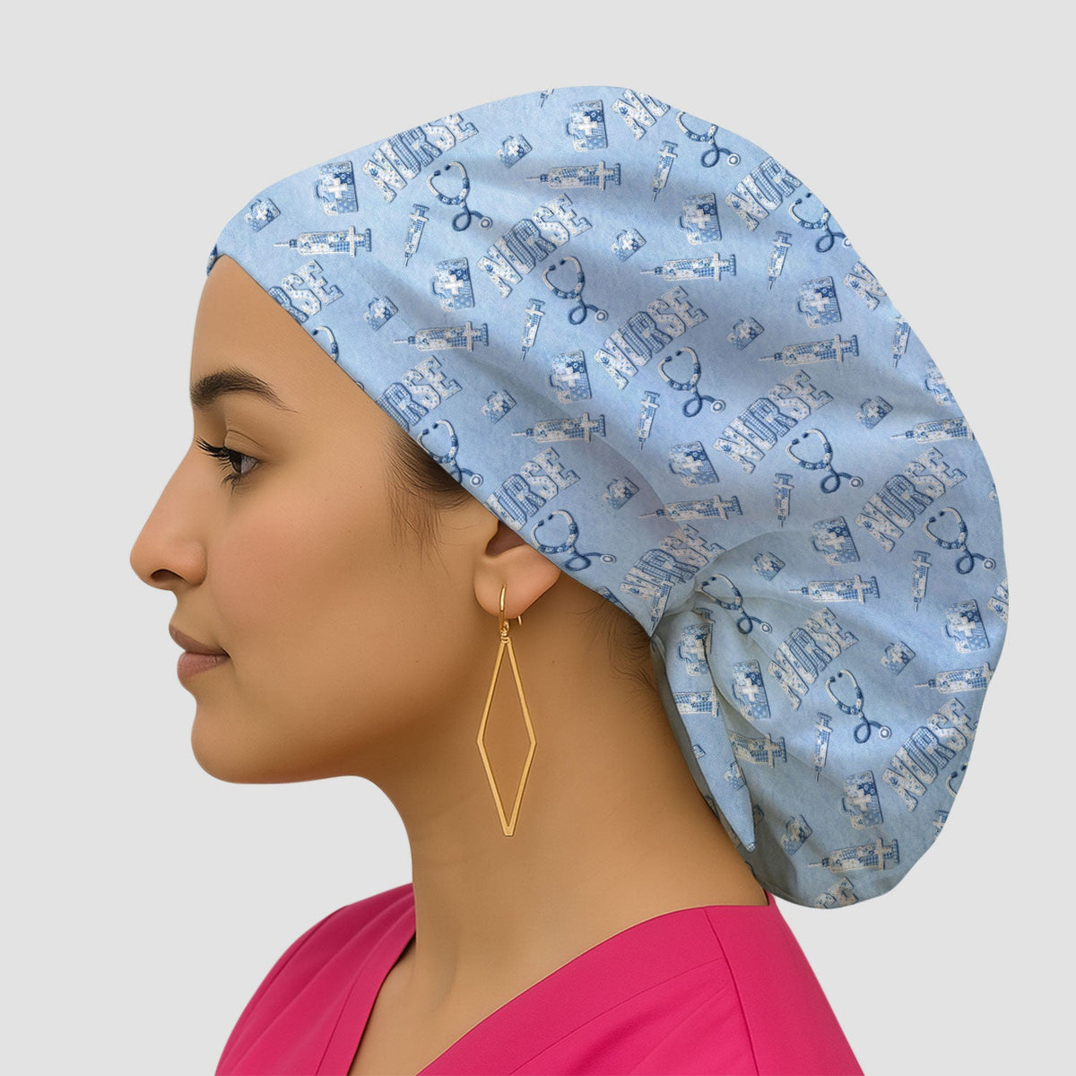 Blue Nurse Medical Scrub Cap