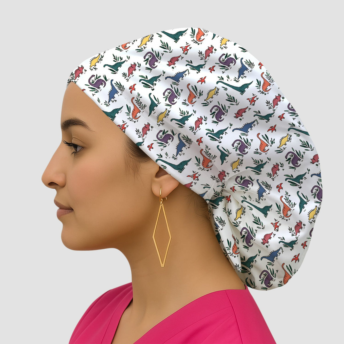 Dinosaur Leafy Garden Scrub Cap