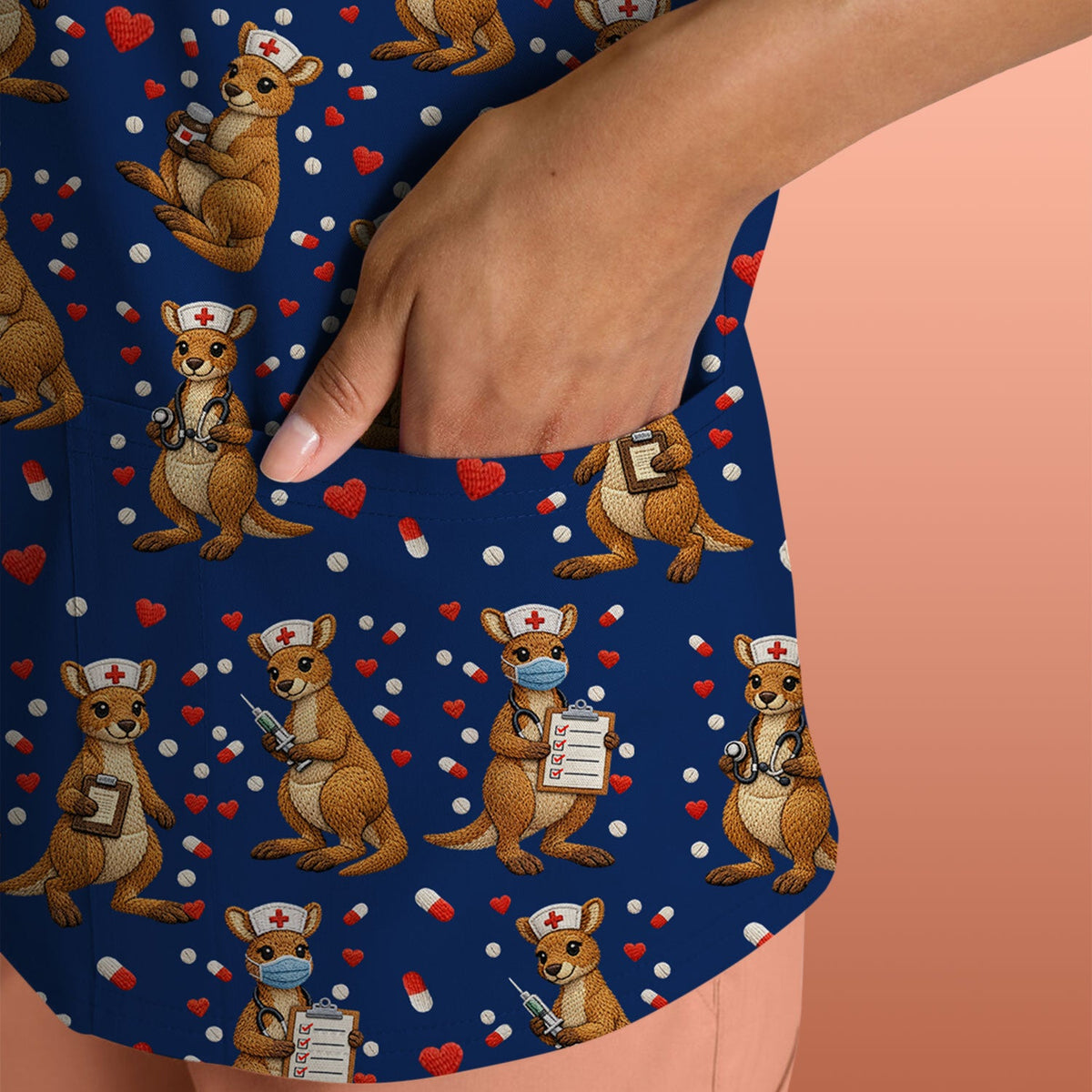 Kangaroo Nurse Scrub Top