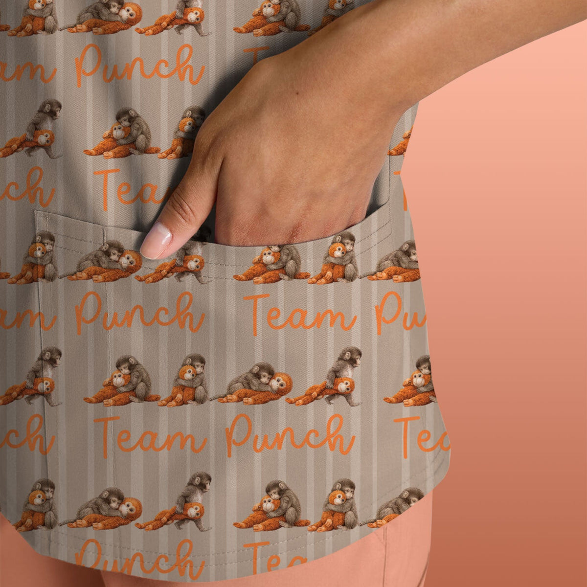 Monkey Team Punch Nurse Scrub Top