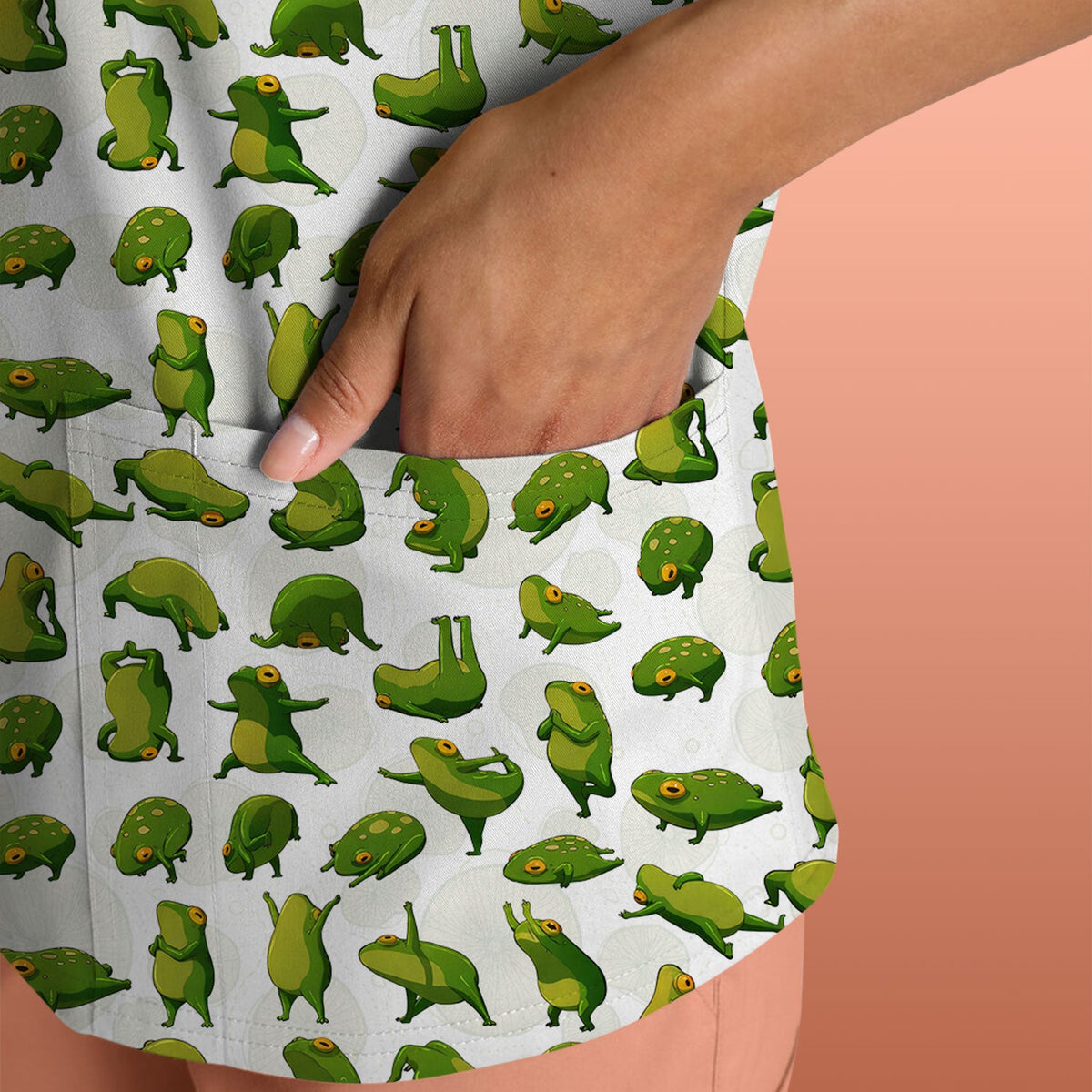 Frog Cartoon Nurse Scrub Top