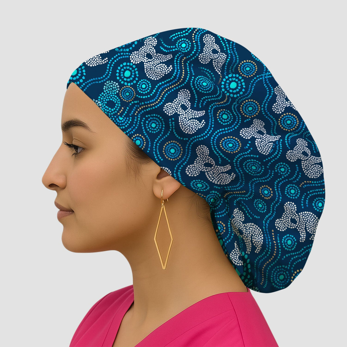 Australian Koala Aboriginal Dot Art Scrub Cap