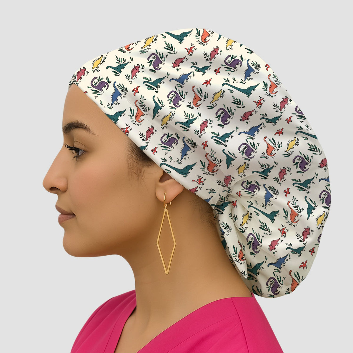 Dinosaur Leafy Garden Scrub Cap