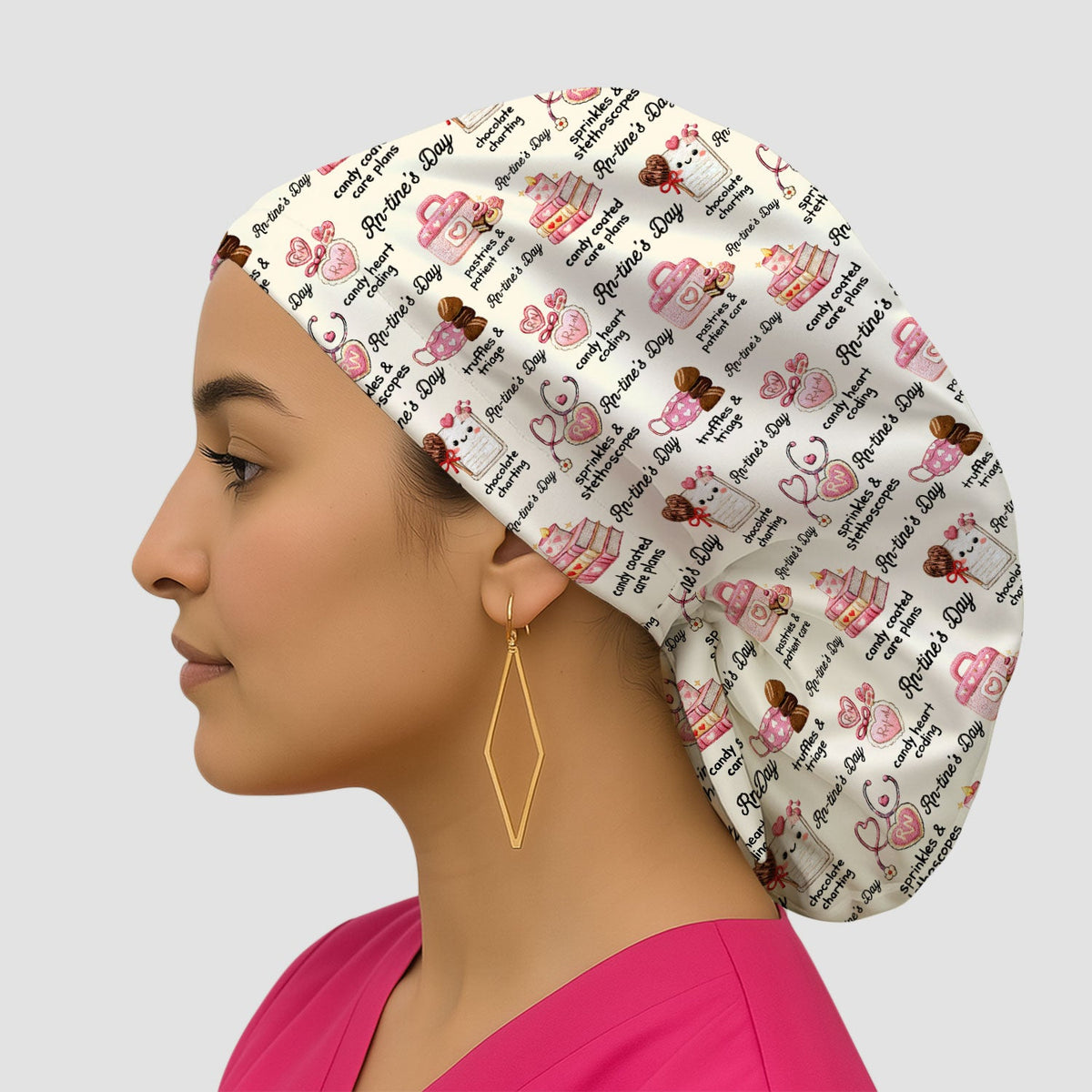 RN Sweets Valentine Stethoscope Scrub Cap