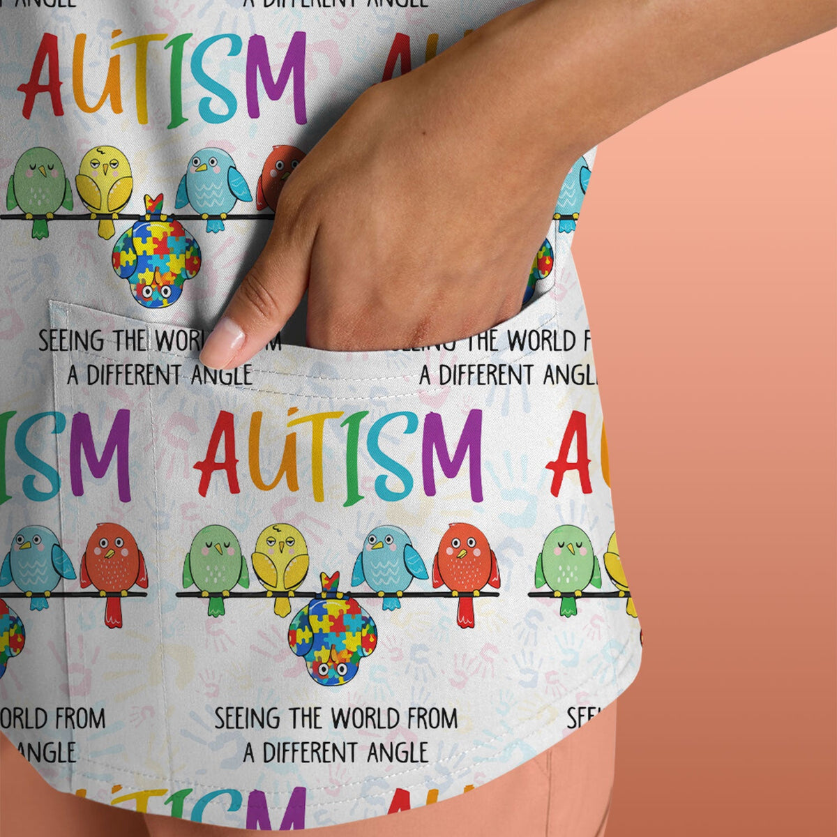 Autism Seeing The World From A Different Angle Nurse Scrub Top
