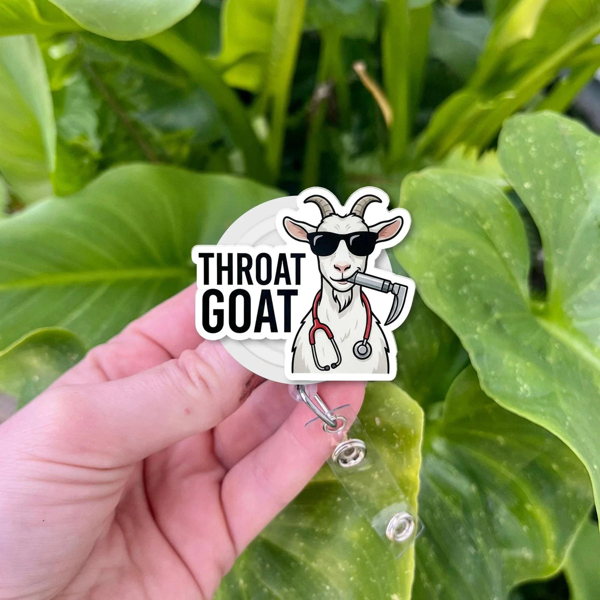Throat Goat Badge Reel - Gift For Nurse