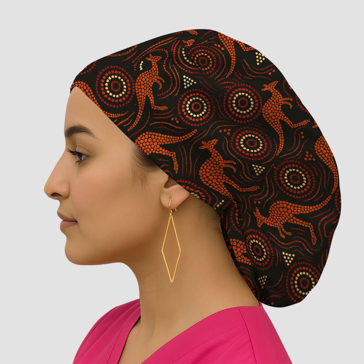 Australian Indigenous Aboriginal Kangaroo Scrub Cap