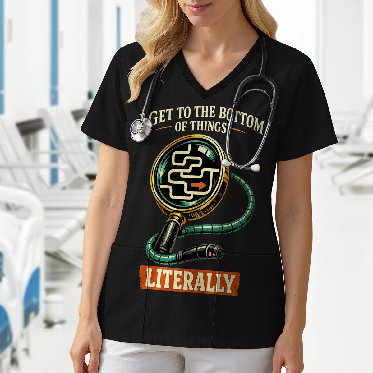 Endoscopy Quote Nurse Scrub Top